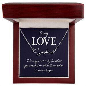 I Love Being With You Personalized Silver Tone Name Necklace Custom Name G
